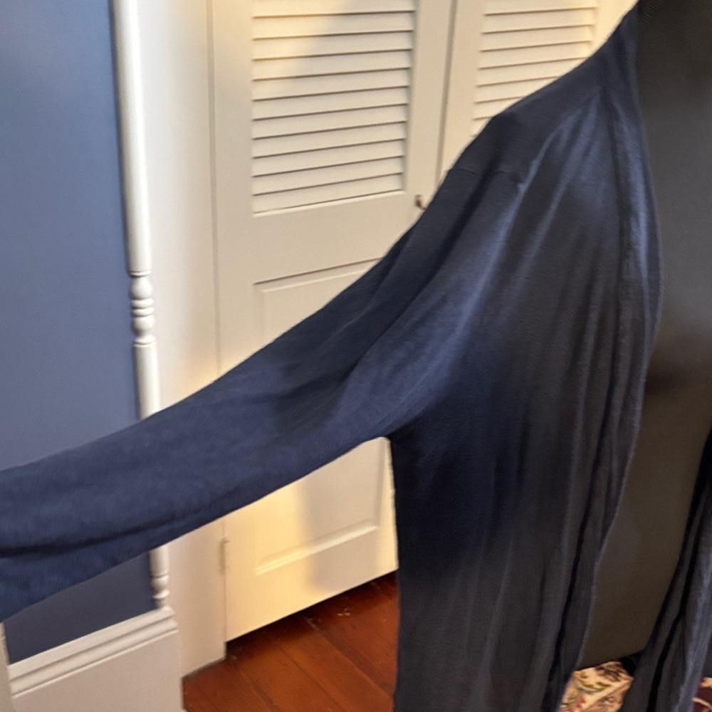 J. Jill Navy Open Drape Lightweight Cardigan - Picture 2 of 8